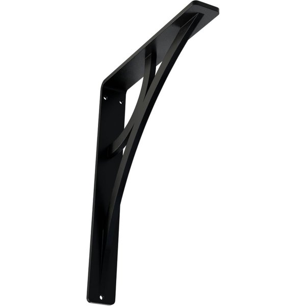 Ekena Millwork Galveston Wrought Iron Bracket, (Single center brace), Powder Coated Black 1 1/2"W x 7 1/2"D x 10"H BKTM01X07X10SGL